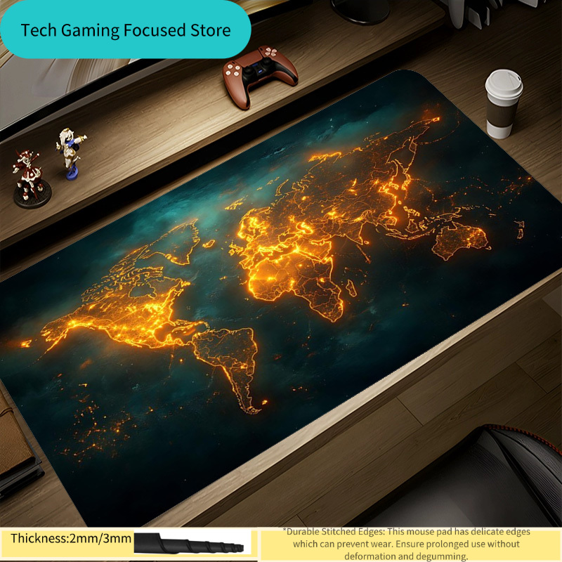 Laptop Accessories World - マウスパッド世界地図マウスパッドラップトップキーボードメンズレトロオフィス大型デスクパッドホームカスタムゲーム実用アクセサリー