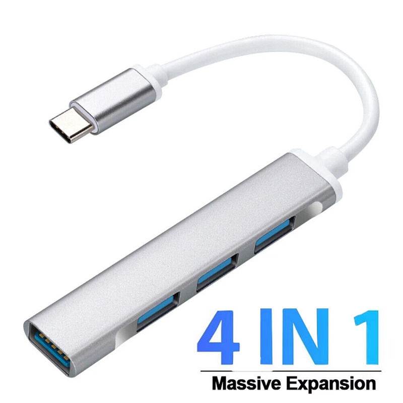 Laptop Accessories Hub - 4-in-1 Type-Cエクステンダーハブ 4ポートUSB Cハブ マルチスプリッターアダプター OTGハブ