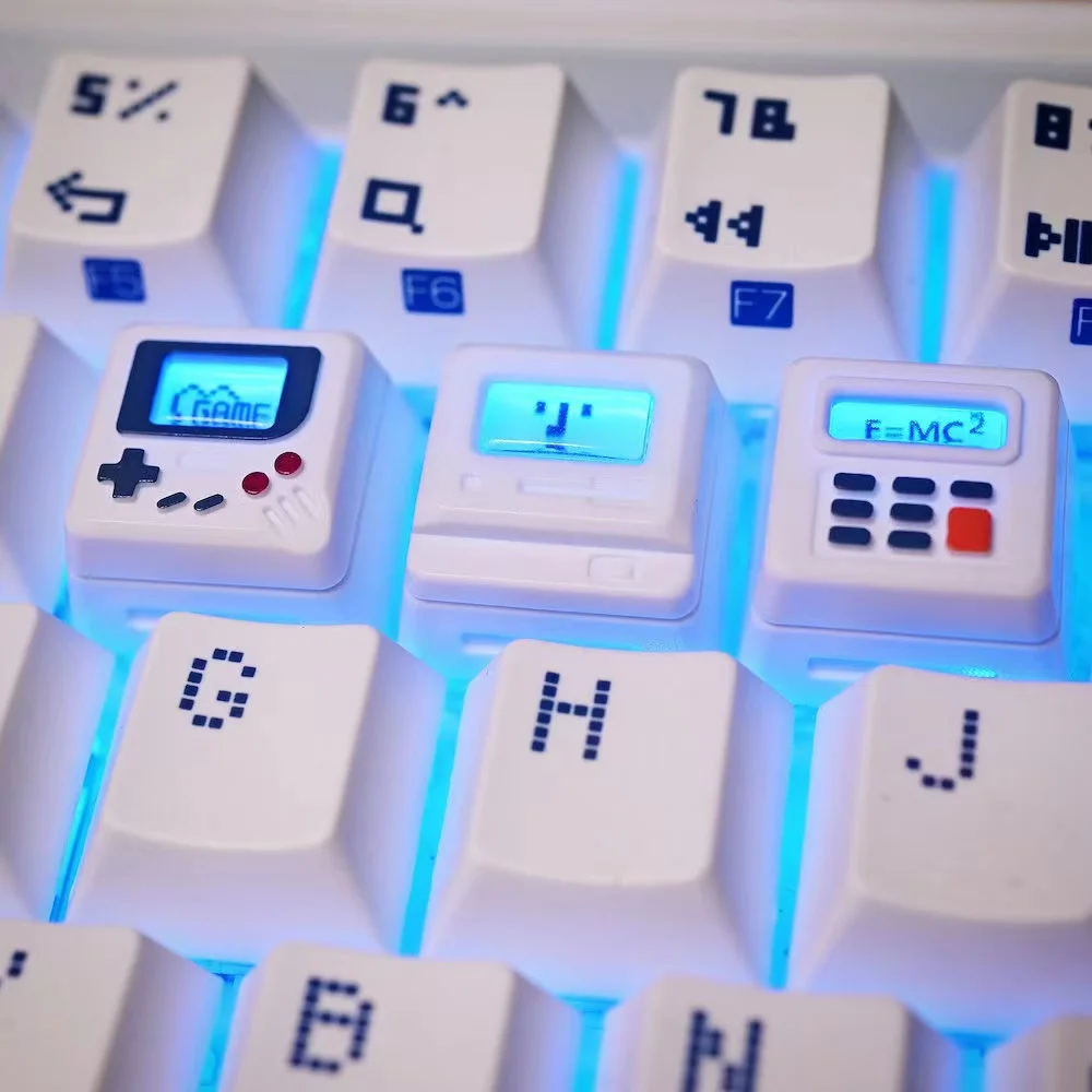 Laptop Accessories Kit - K-04 3-in-1 クリエイティブレトロ透明キーキャップセット、ホームコンピュータ用、メカニカル、キュートなゲームコンソール交換用キーキャップアクセサリー