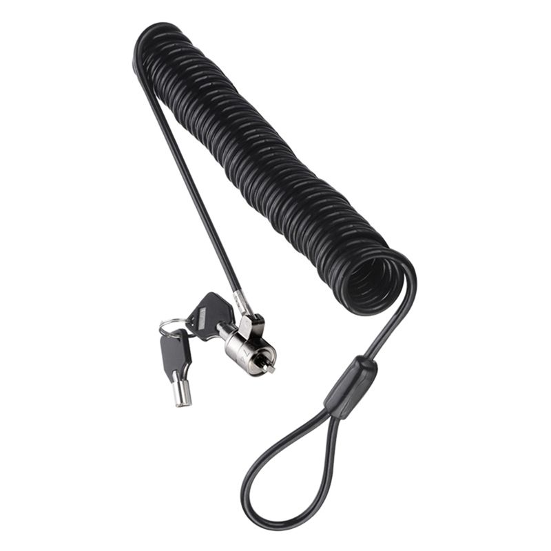 Laptop Lock Cable - LXYB18B ノートパソコン用ロック、汎用型、伸縮式スプリングロープ、スチールケーブル、鍵付き、パソコン用ロック
