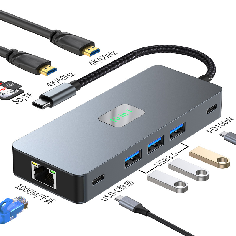 Laptop Accessories Hub - デスクトップドッキングステーション Type C 4K60Hz HDTV-Com 2種類のディスプレイ出力