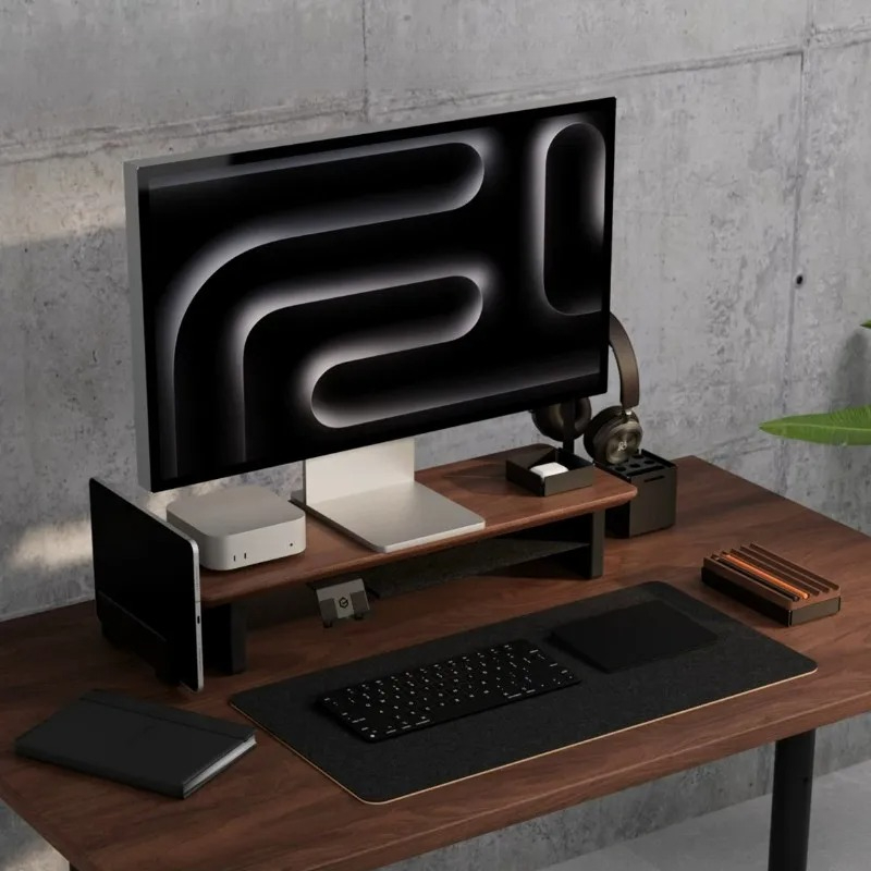 Laptop Stand Riser - 大セール！ ウォールナット製モニタースタンドライザー モジュール式デスクトップコンピューターテーブル 省スペースラップトップシェルフ オフィスオーガナイザーシステム /Z3
