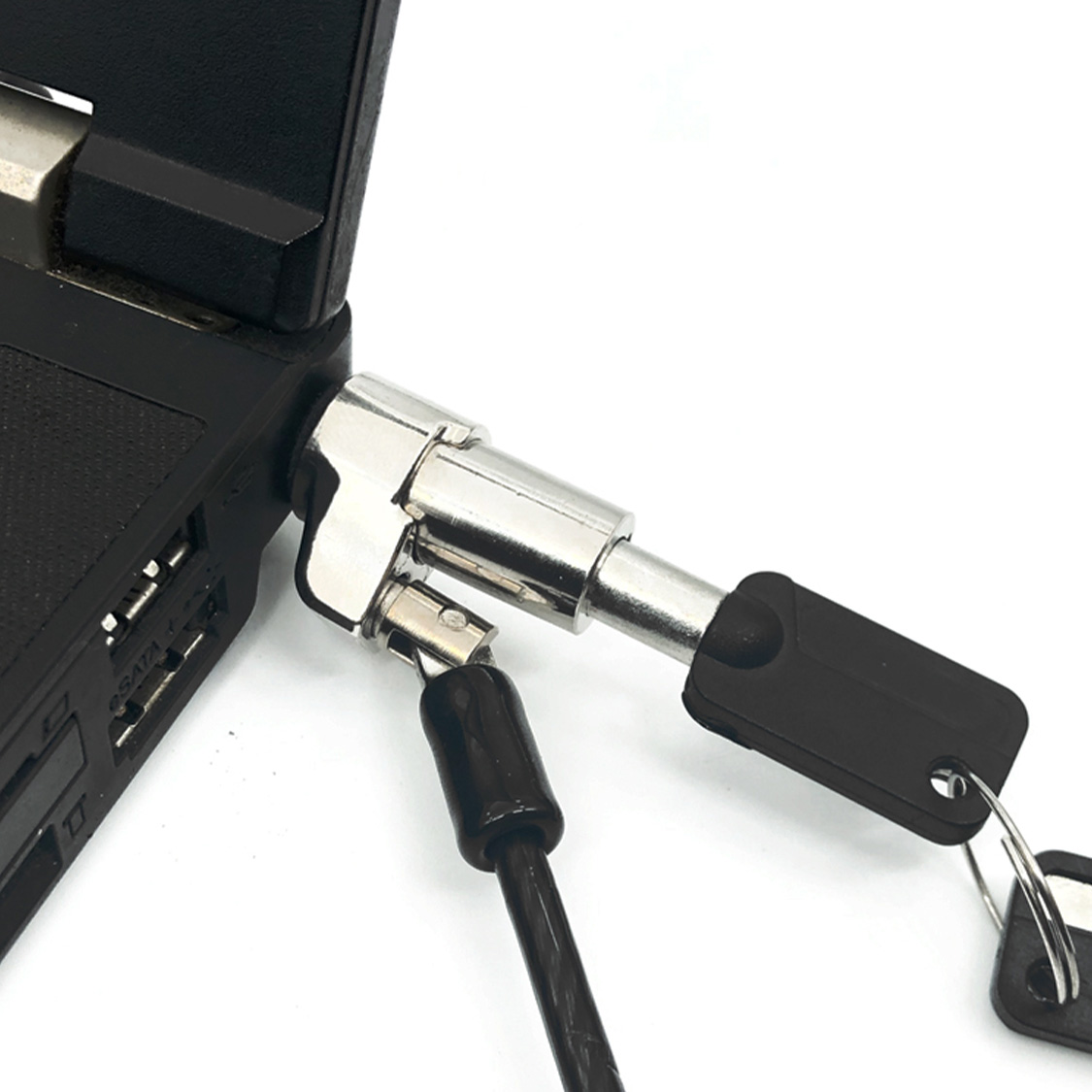 Laptop Lock Cable - ノートパソコン用セキュリティケーブルロック、ケンジントンキー対応、盗難防止ロック、1.2mのスチールケーブル、HP、Dell、Lenovo、MacBook、iPad、タブレットに対応。