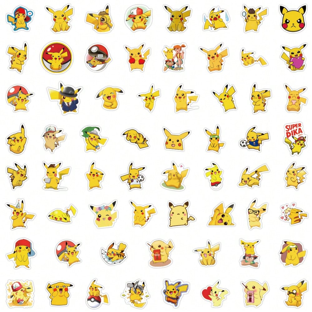 60/100枚 ネオンライト アニメ ポケモン ステッカーセ - Laptop Accessories Kit のレビューと価格