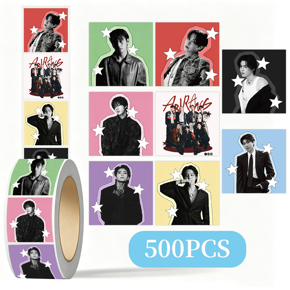 K-POP BTSスター装飾ステッカーロール 500枚 DI - Laptop Related Accessories のレビューと価格