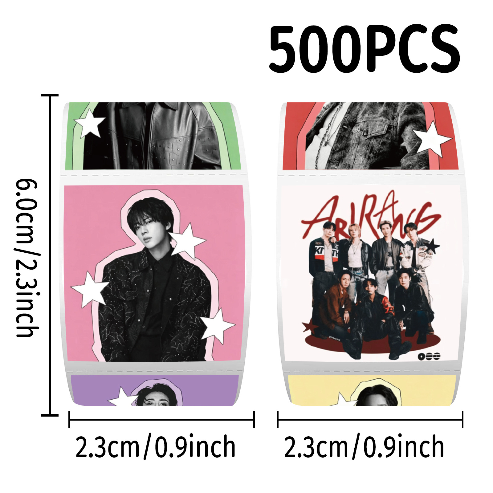 K-POP BTSスター装飾ステッカーロール 500枚 DI - Laptop Related Accessories のレビューと価格
