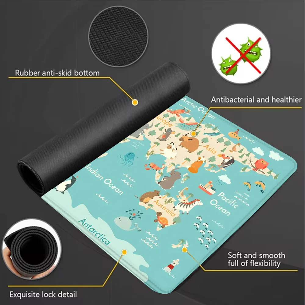 世界地図ゲーミングマウスパッドアニメデザインマウスパッドゲー - Laptop Accessories World のレビューと価格