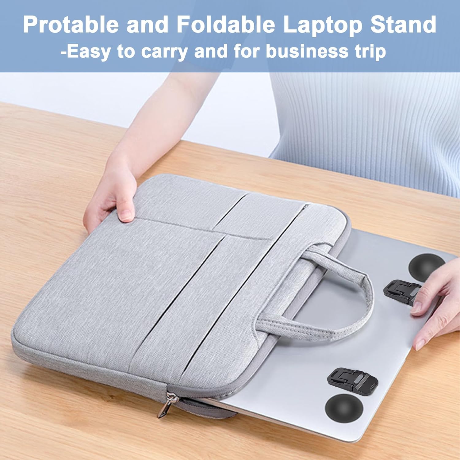 2個入り ポータブル折りたたみ式ノートパソコンスタンド 調節 - Laptop Stand Riser のレビューと価格