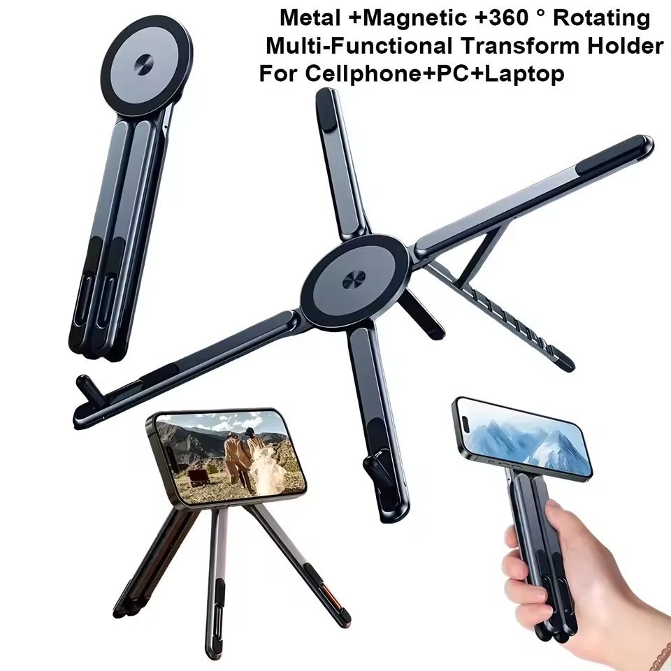 携帯電話用マグネット式ホルダー＆自撮り棒 3-in-1 折り - Laptop Related Accessories のレビューと価格