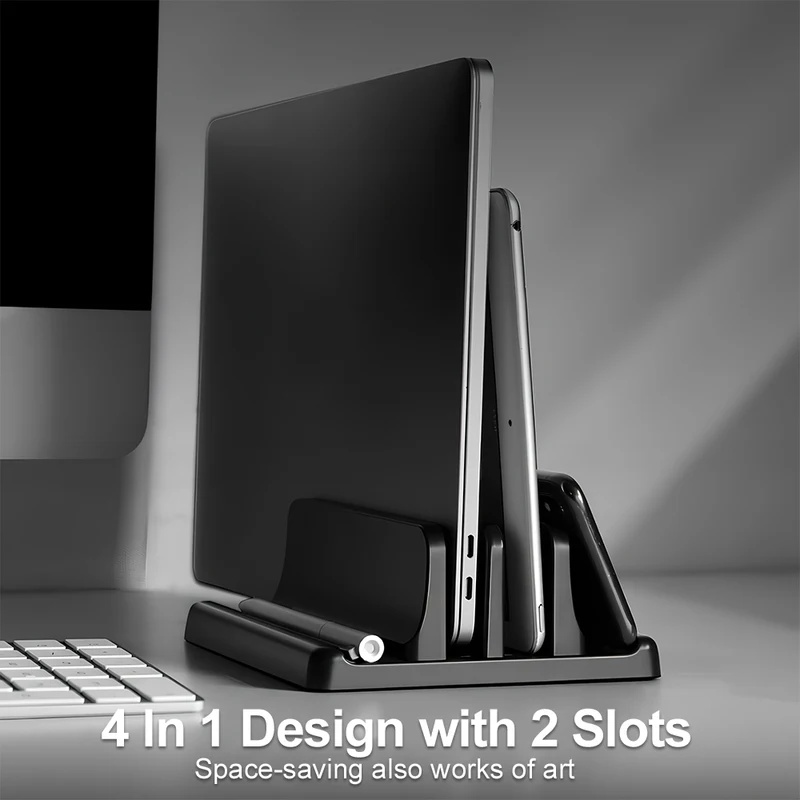 縦型ノートパソコンスタンド 多スロットノートブック収納ホルダ - Laptop Stand Riser のレビューと価格