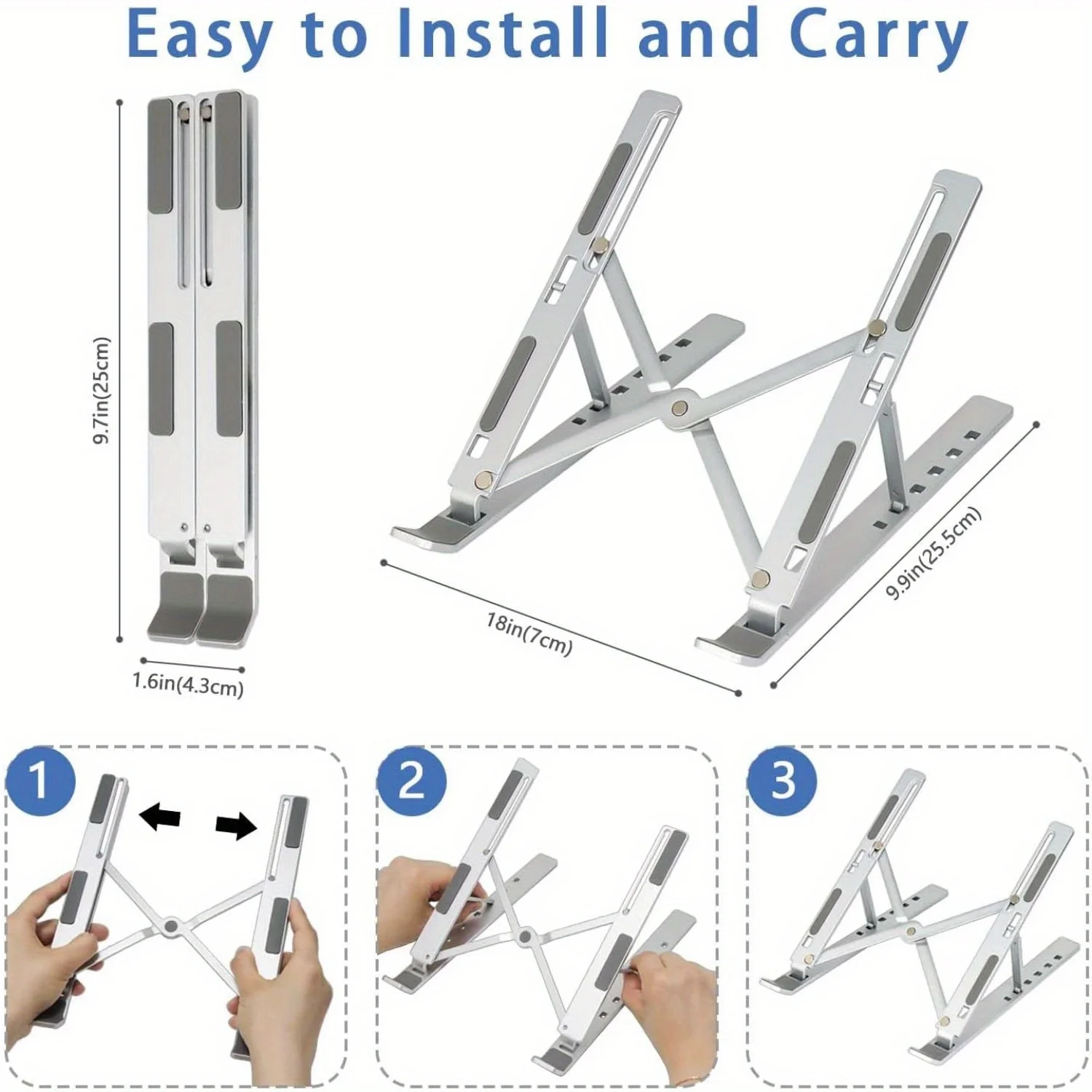 調節可能なアルミニウム製ラップトップスタンド - 6段階の高 - Laptop Stand Riser のレビューと価格