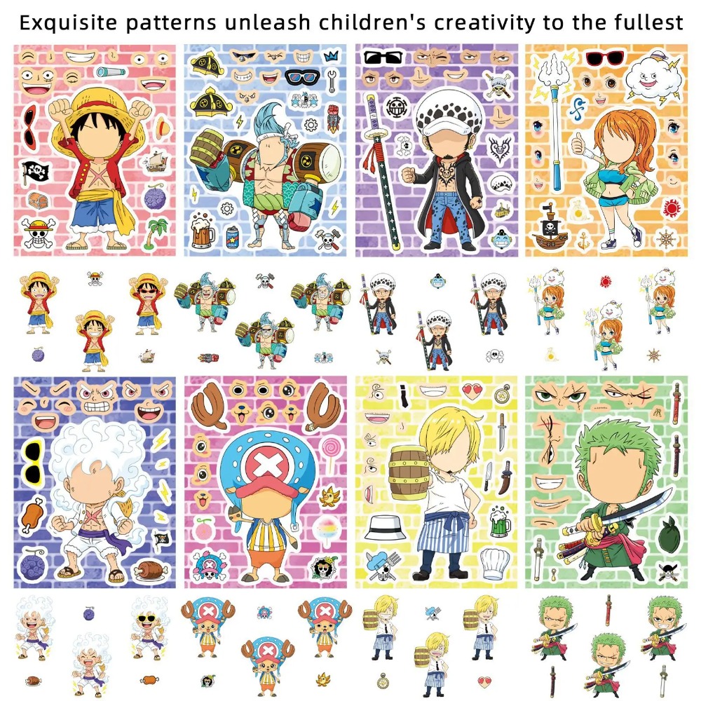8/16/24枚入り ワンピース ルフィ 子供用パズルステッ - Laptop Accessories Kit のレビューと価格