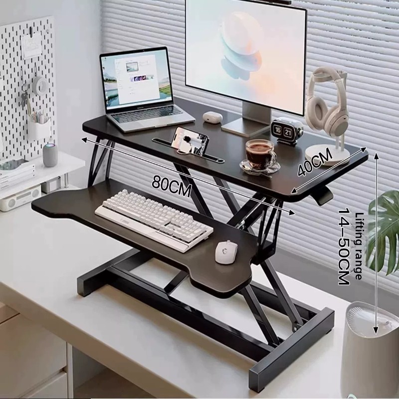 スタンディングデスクライザー高さ調節可能なデュアルサーフェス - Laptop Stand Riser のレビューと価格
