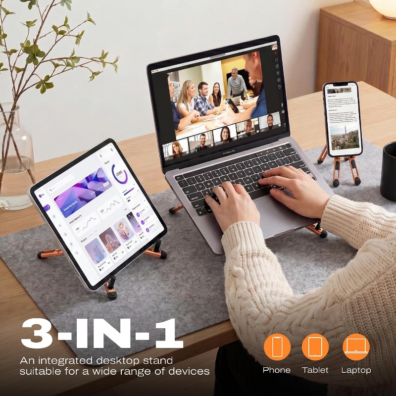 3-in-1 マグネット式折りたたみスタンド ノートパソコン - Laptop Stand Riser のレビューと価格