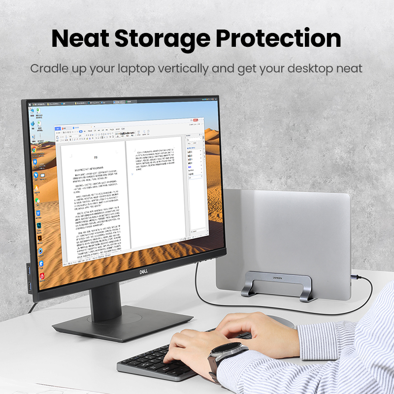 Ugreen-MacBook Air pro用の垂直ノートブ - Laptop Stand Riser のレビューと価格