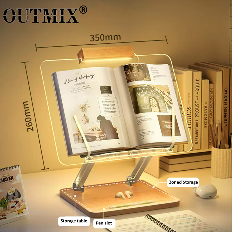木製読書スタンド ライト付き 透明アクリル 多機能リフティン - Laptop Related Accessories のレビューと価格