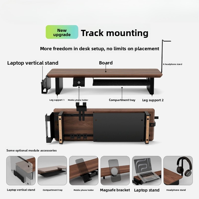 大セール！ ウォールナット製モニタースタンドライザー モジュ - Laptop Stand Riser のレビューと価格