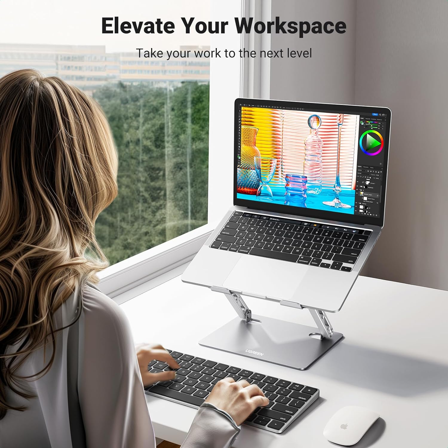 UGREENノートパソコンスタンド、調整可能なノートパソコン - Laptop Stand Riser のレビューと価格