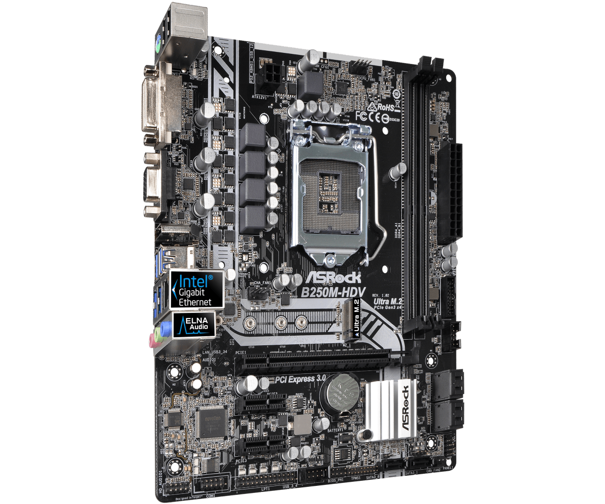 ASRock B250M-HDV マザーボード、LGA115 - Intel Cpu Core I5 のレビューと価格